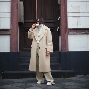 Zara Cream Trench Coat for Women Size Large